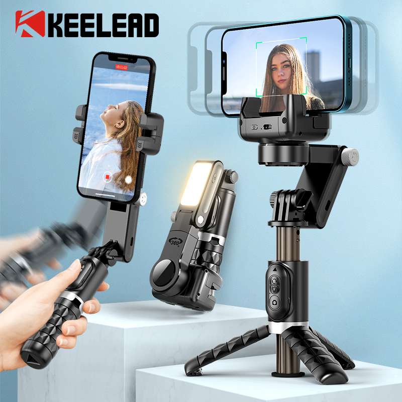 Selfie Stick Tripod - Q18 Desktop-Gimbal-Stabilisator mit Aufnahmemodus, Selfie-Stick, Stativ