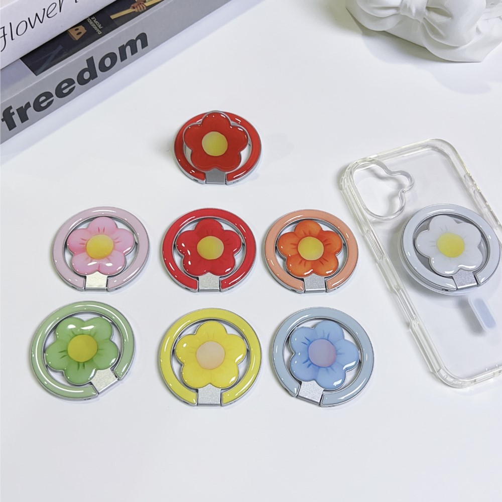 Phone Accessories Stand - Magnetischer, faltbarer Blumen-Handyhalter mit Ständer, Anti-Rutsch-Handygriff,