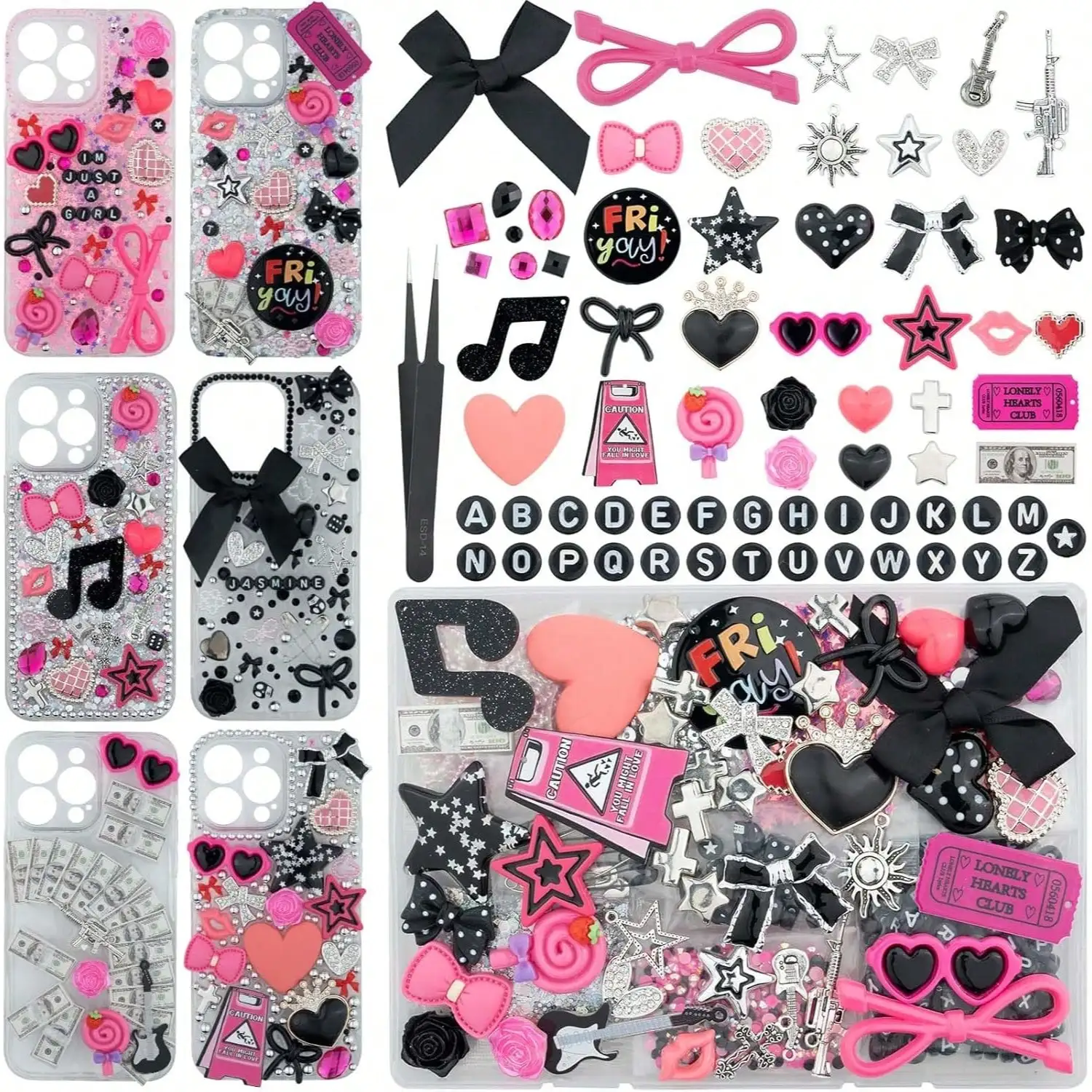 Phone Accessories Aesthetic - 1050-teiliges Set mit Schmuckanhängern für Handyhüllen,
