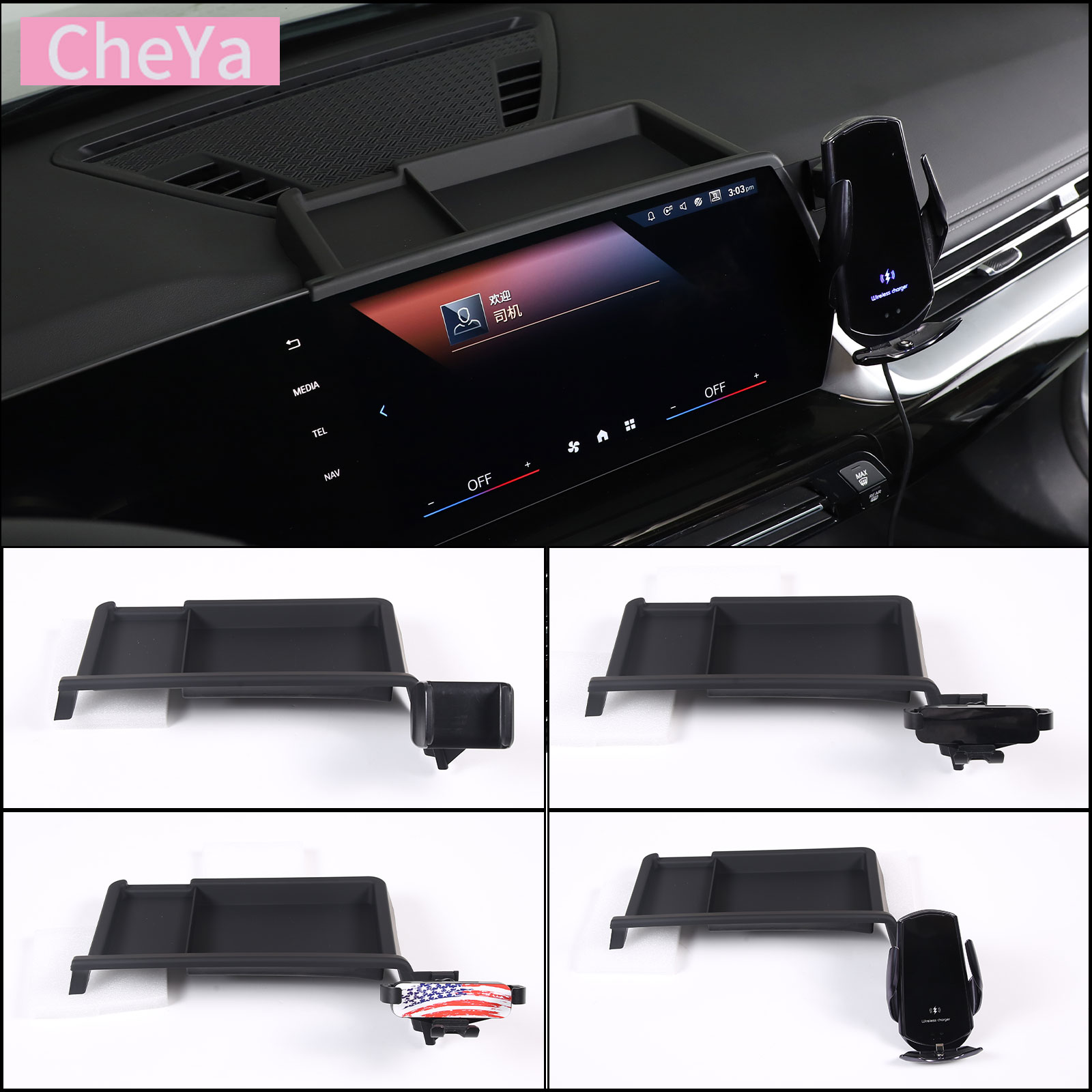 X1 Phone Accessories - Auto-Mittelkonsolen-Handyhalterung und Aufbewahrungsbox für BMW iX1