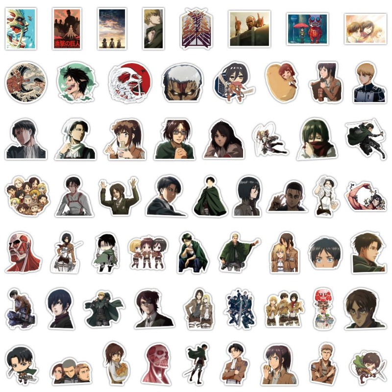 Phone Accessories Aesthetic - 60 Stück Attack on Titan Anime-Aufkleber,