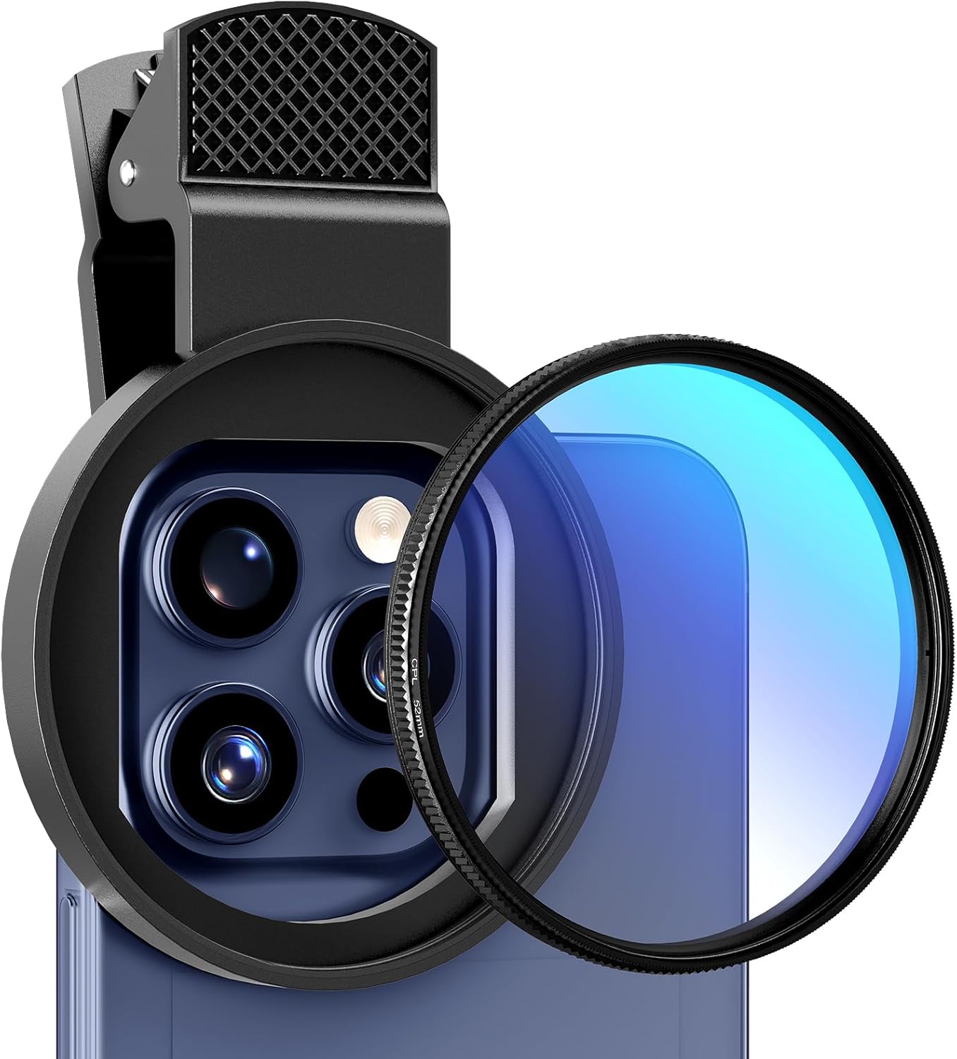 Lens Camera Clip - 52 mm kreisförmiger, universeller, tragbarer Polarisator-Kameraobjektivclip,