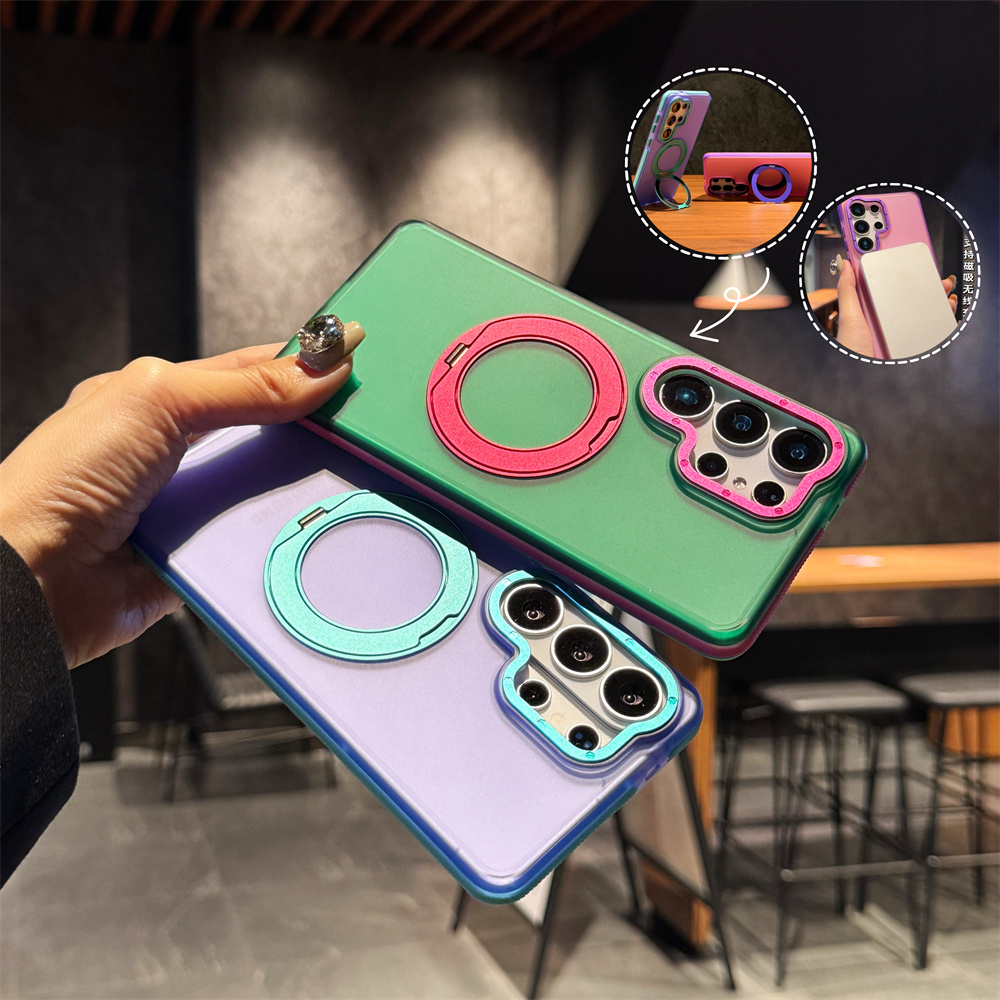 Phone Kickstand Ring - Kontrastfarbene 360° drehbare magnetische Magsafe-Ringständer-Handyhülle für