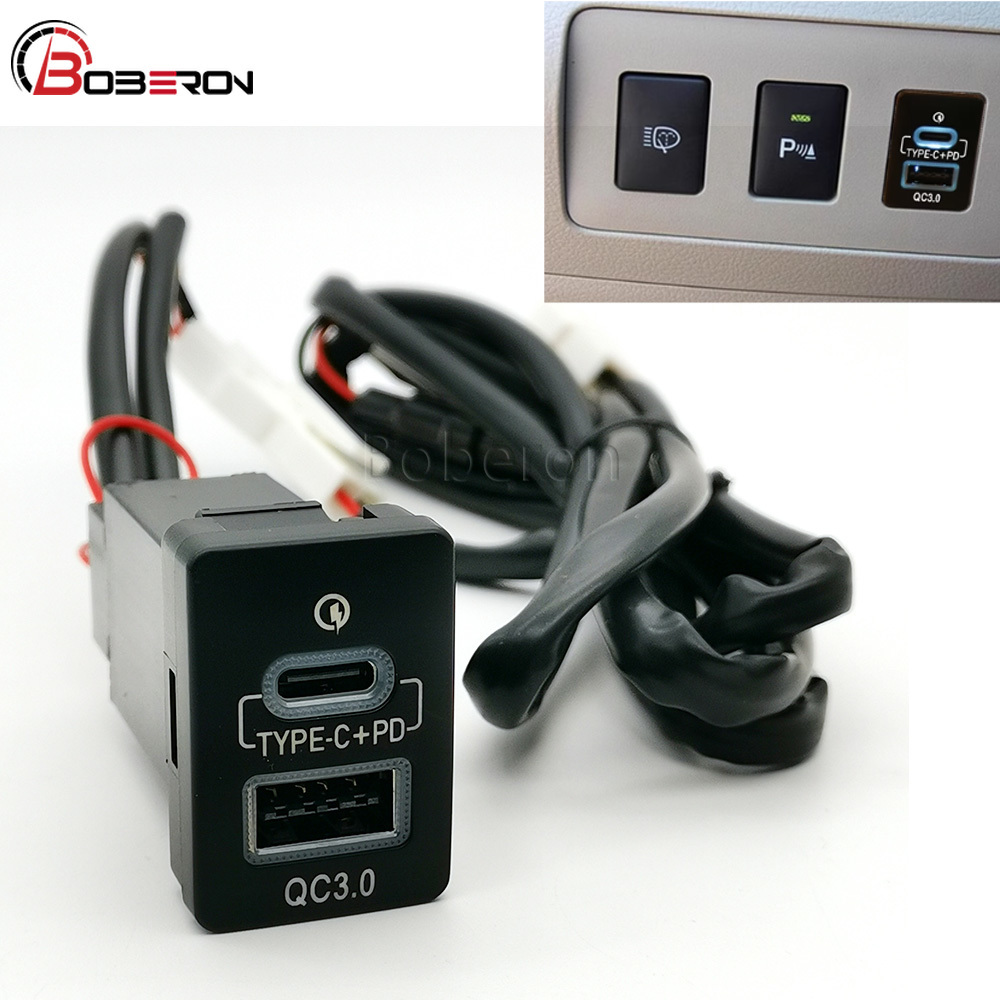Phone Accessories Charger - Blaues LED QC3.0 USB Auto-Doppelladegerät Typ